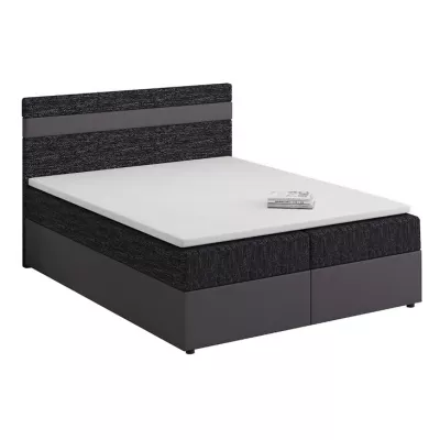 Boxspringová postel s úložným prostorem SISI COMFORT - 160x200, černá / šedá