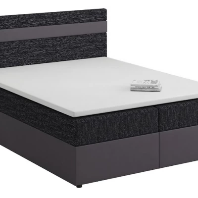 Boxspringová postel s úložným prostorem SISI - 120x200, černá / šedá