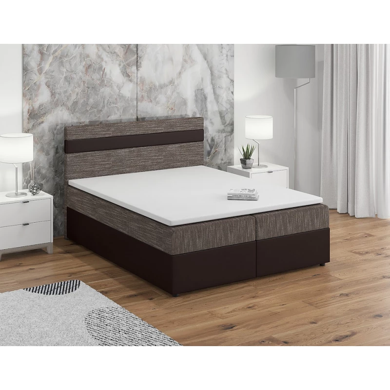 Boxspringová postel s úložným prostorem SISI - 120x200, béžová / hnědá