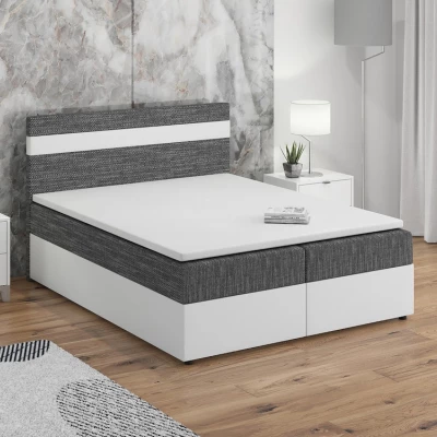 Boxspringová postel s úložným prostorem SISI COMFORT - 120x200, šedá / bílá