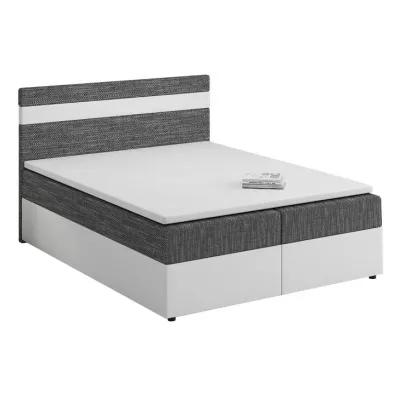 Boxspringová postel s úložným prostorem SISI - 120x200, šedá / bílá