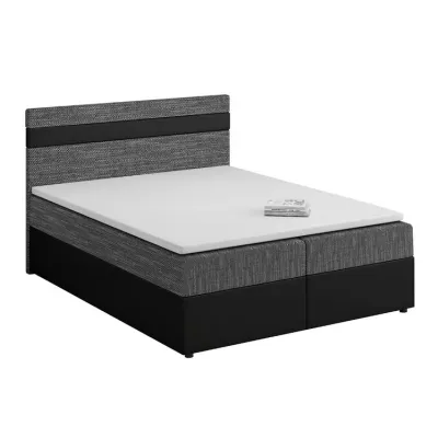 Boxspringová postel s úložným prostorem SISI COMFORT - 180x200, šedá / černá