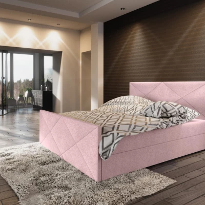 Boxspringová manželská postel VASILISA COMFORT 4 - 200x200, růžová