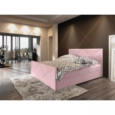 Boxspringová manželská postel VASILISA COMFORT 4 - 200x200, růžová