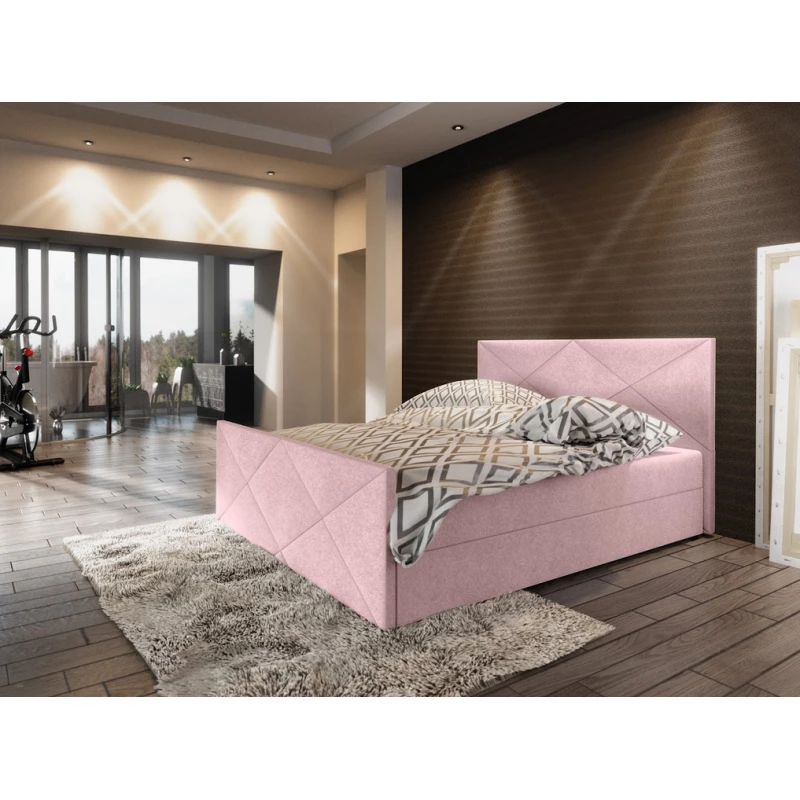 Boxspringová manželská postel VASILISA COMFORT 4 - 140x200, růžová