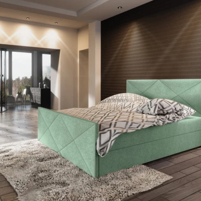 Boxspringová manželská postel VASILISA COMFORT 4 - 180x200, světle zelená
