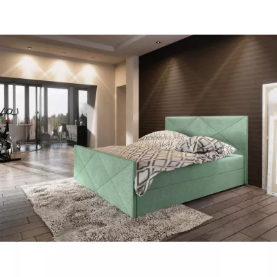 Boxspringová manželská postel VASILISA COMFORT 4 - 160x200, světle zelená