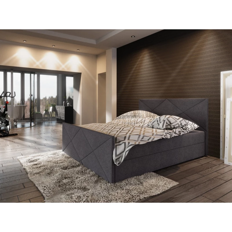 Boxspringová manželská postel VASILISA COMFORT 4 - 180x200, tmavě šedá