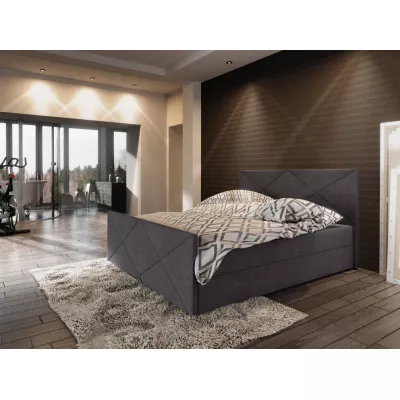 Boxspringová manželská postel VASILISA COMFORT 4 - 140x200, tmavě šedá
