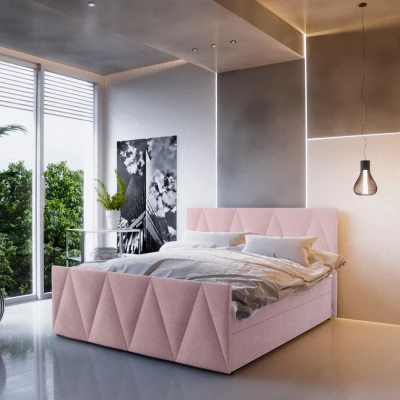 Boxspringová manželská postel VASILISA COMFORT 3 - 200x200, růžová