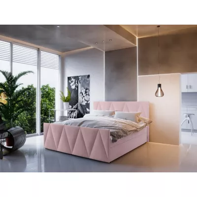 Boxspringová manželská postel VASILISA COMFORT 3 - 160x200, růžová