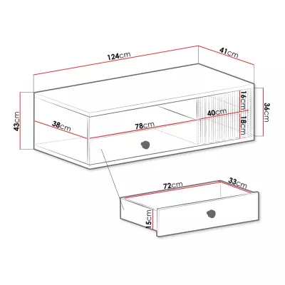 Televizní stolek se šuplíkem AIMY - dub artisan