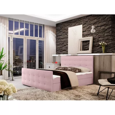 Boxspringová manželská postel VASILISA COMFORT 2 - 140x200, růžová