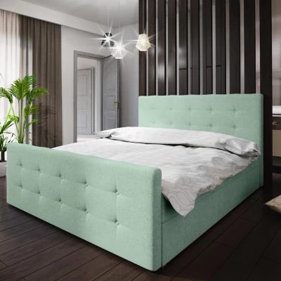 Boxspringová manželská postel VASILISA COMFORT 1 - 200x200, světle zelená