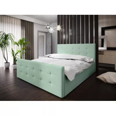 Boxspringová manželská postel VASILISA COMFORT 1 - 140x200, světle zelená