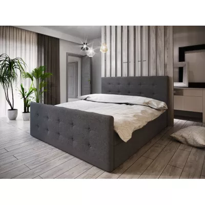 Boxspringová manželská postel VASILISA COMFORT 1 - 140x200, tmavě šedá