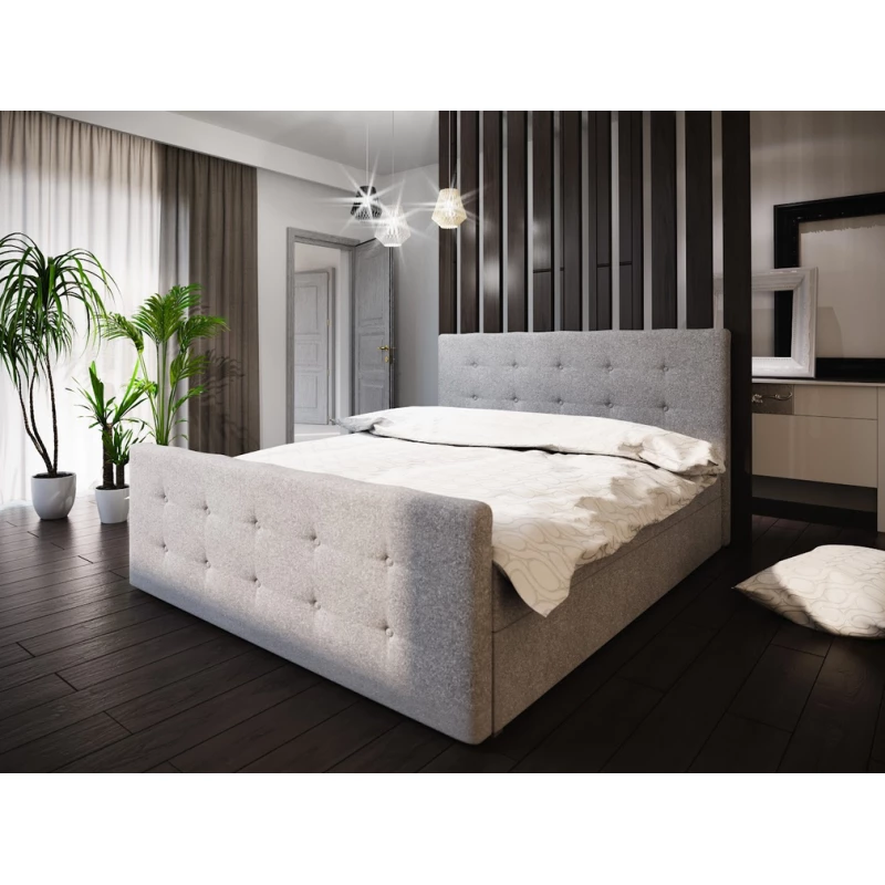 Boxspringová manželská postel VASILISA COMFORT 1 - 200x200, šedá