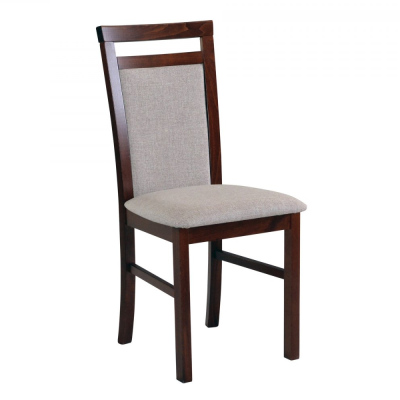 VÝPRODEJ - Jídelní židle KLAUS 5 - ořech / šedá eko kůže