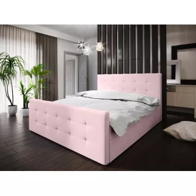 Boxspringová manželská postel VASILISA 1 - 180x200, růžová