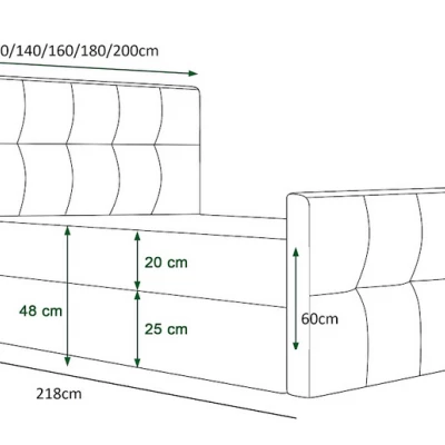 Boxspringová manželská postel VASILISA 1 - 160x200, růžová