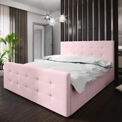 Boxspringová manželská postel VASILISA 1 - 140x200, růžová