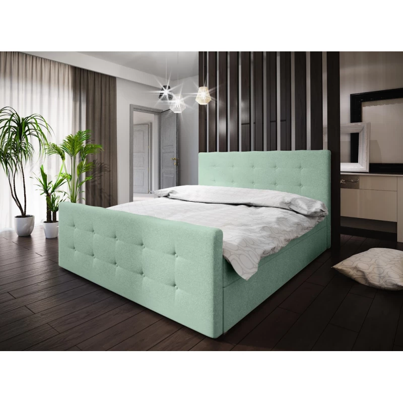 Boxspringová manželská postel VASILISA 1 - 140x200, světle zelená
