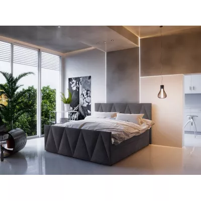 Boxspringová manželská postel VASILISA 3 - 140x200, tmavě šedá