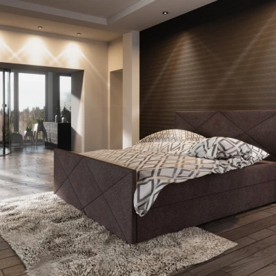 Boxspringová manželská postel VASILISA 4 - 200x200, hnědá