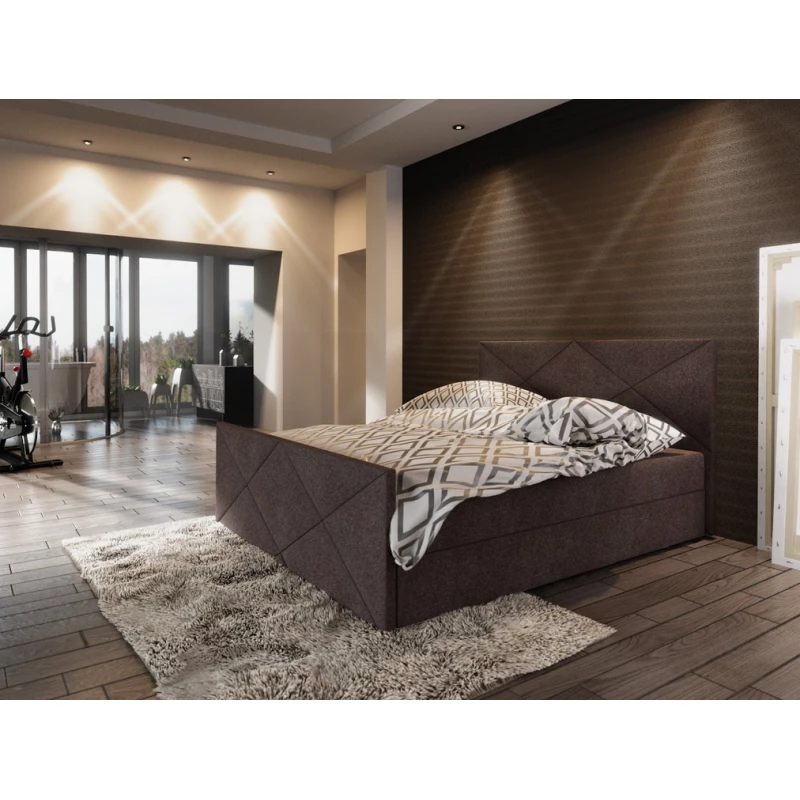 Boxspringová manželská postel VASILISA 4 - 200x200, hnědá