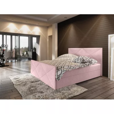Boxspringová manželská postel VASILISA 4 - 140x200, růžová