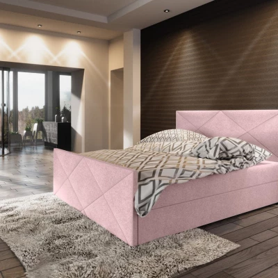 Boxspringová manželská postel VASILISA 4 - 160x200, růžová