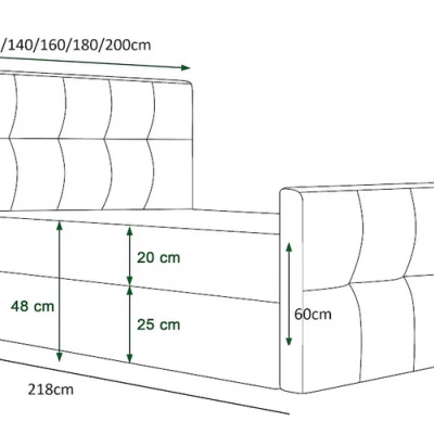 Boxspringová manželská postel VASILISA 4 - 200x200, růžová