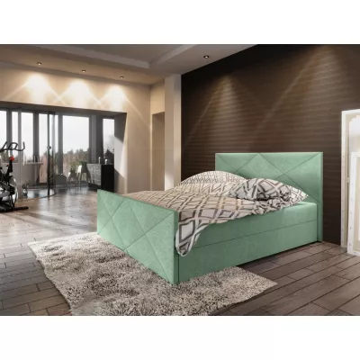 Boxspringová manželská postel VASILISA 4 - 160x200, světle zelená