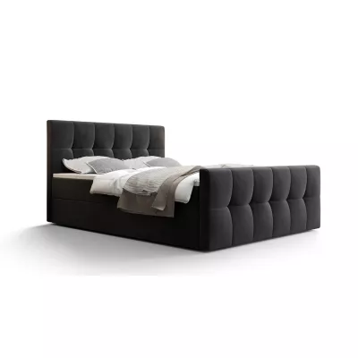 Boxspringová postel s úložným prostorem ELIONE COMFORT - 160x200, světlá grafitová