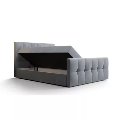 Boxspringová postel s úložným prostorem ELIONE COMFORT - 120x200, popelavá