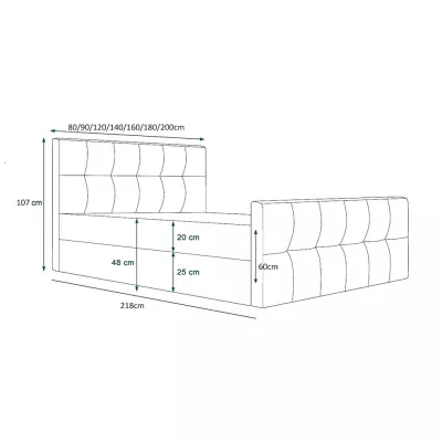 Boxspringová postel s úložným prostorem ELIONE COMFORT - 160x200, červená