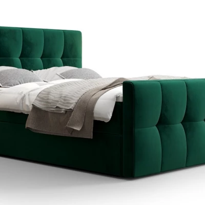 Boxspringová postel s úložným prostorem ELIONE COMFORT - 160x200, zelená