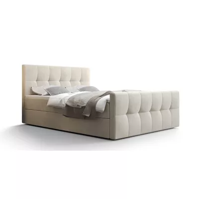 Boxspringová postel s úložným prostorem ELIONE COMFORT - 200x200, béžová