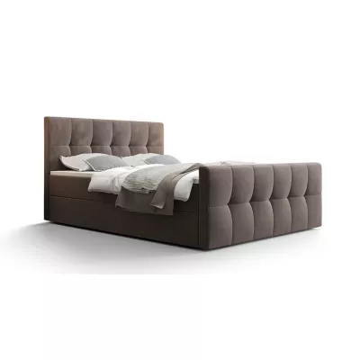 Boxspringová postel s úložným prostorem ELIONE - 120x200, mléčná čokoláda
