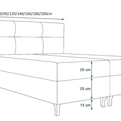 Boxspringová postel s úložným prostorem DORINA COMFORT - 140x200, popelavá