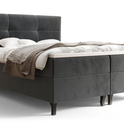 Boxspringová postel s úložným prostorem DORINA COMFORT - 140x200, popelavá