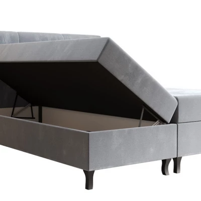 Boxspringová postel s úložným prostorem DORINA - 200x200, popelavá
