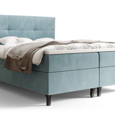 Boxspringová postel s úložným prostorem DORINA - 120x200, šedomodrá