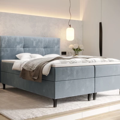 Boxspringová postel s úložným prostorem DORINA COMFORT - 160x200, modrá