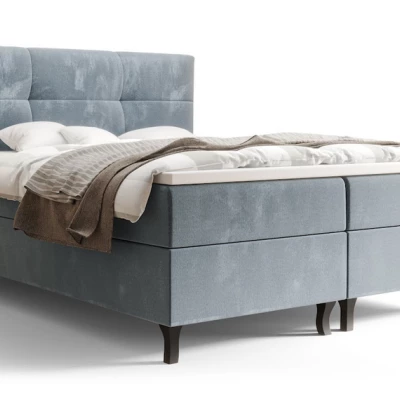 Boxspringová postel s úložným prostorem DORINA COMFORT - 140x200, modrá