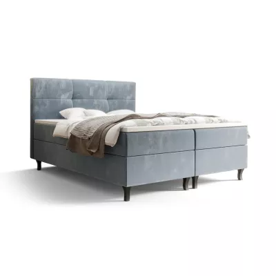 Boxspringová postel s úložným prostorem DORINA COMFORT - 140x200, modrá