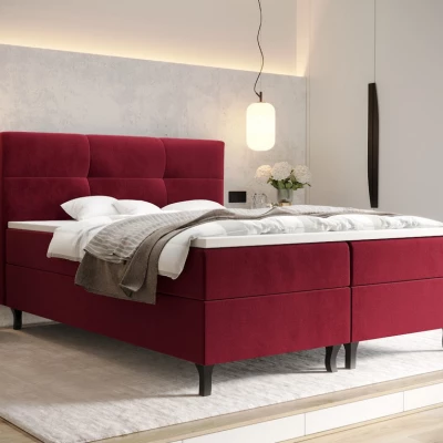 Boxspringová postel s úložným prostorem DORINA COMFORT - 120x200, červená