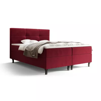 Boxspringová postel s úložným prostorem DORINA - 200x200, červená
