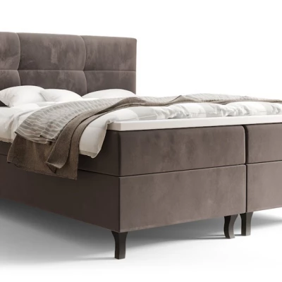 Boxspringová postel s úložným prostorem DORINA COMFORT - 160x200, mléčná čokoláda