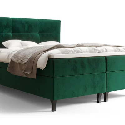Boxspringová postel s úložným prostorem DORINA COMFORT - 160x200, zelená